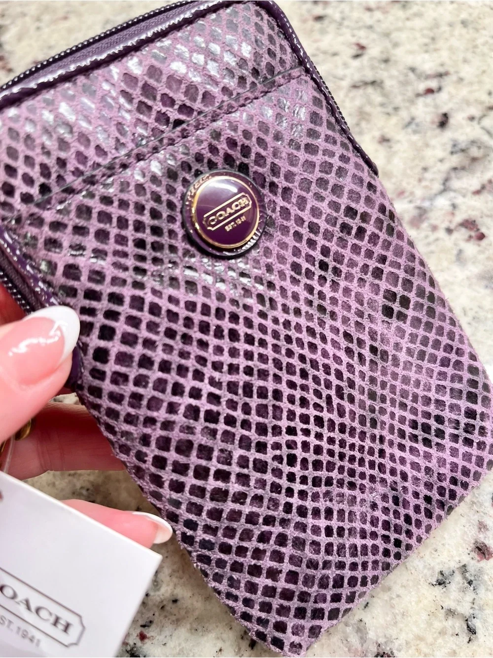 Coach Snakeskin Wristlet Accessory Pouch NWT